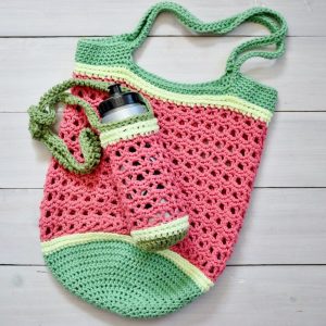 Watermelon crochet bag.