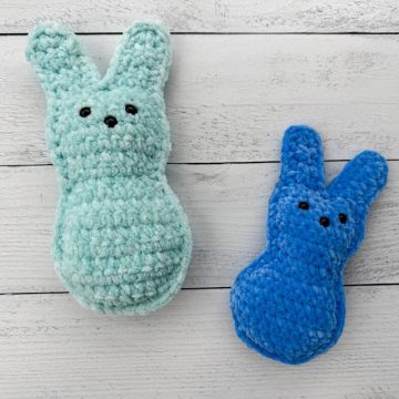 Crochet marshmallow bunnies.