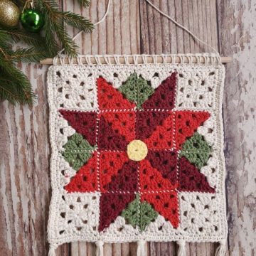 Christmas poinsettia wall hanging.