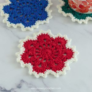 Red Christmas coasters.