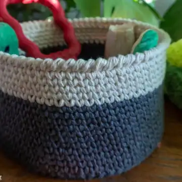 Crochet toy basket.