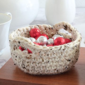 Small crochet basket.