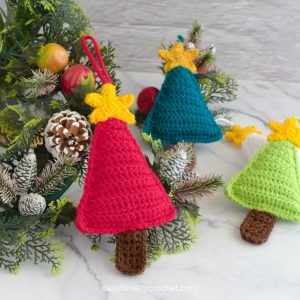 Small Christmas trees with stars.