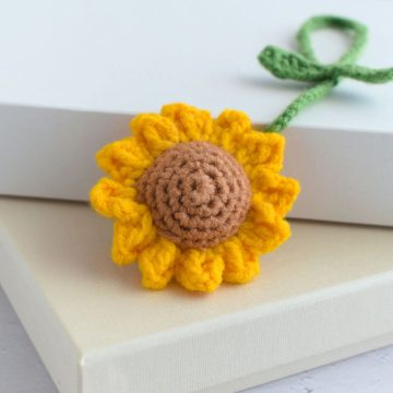 Sunflower bag charm.