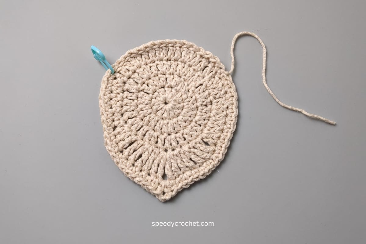Incomplete crochet acorn coaster.