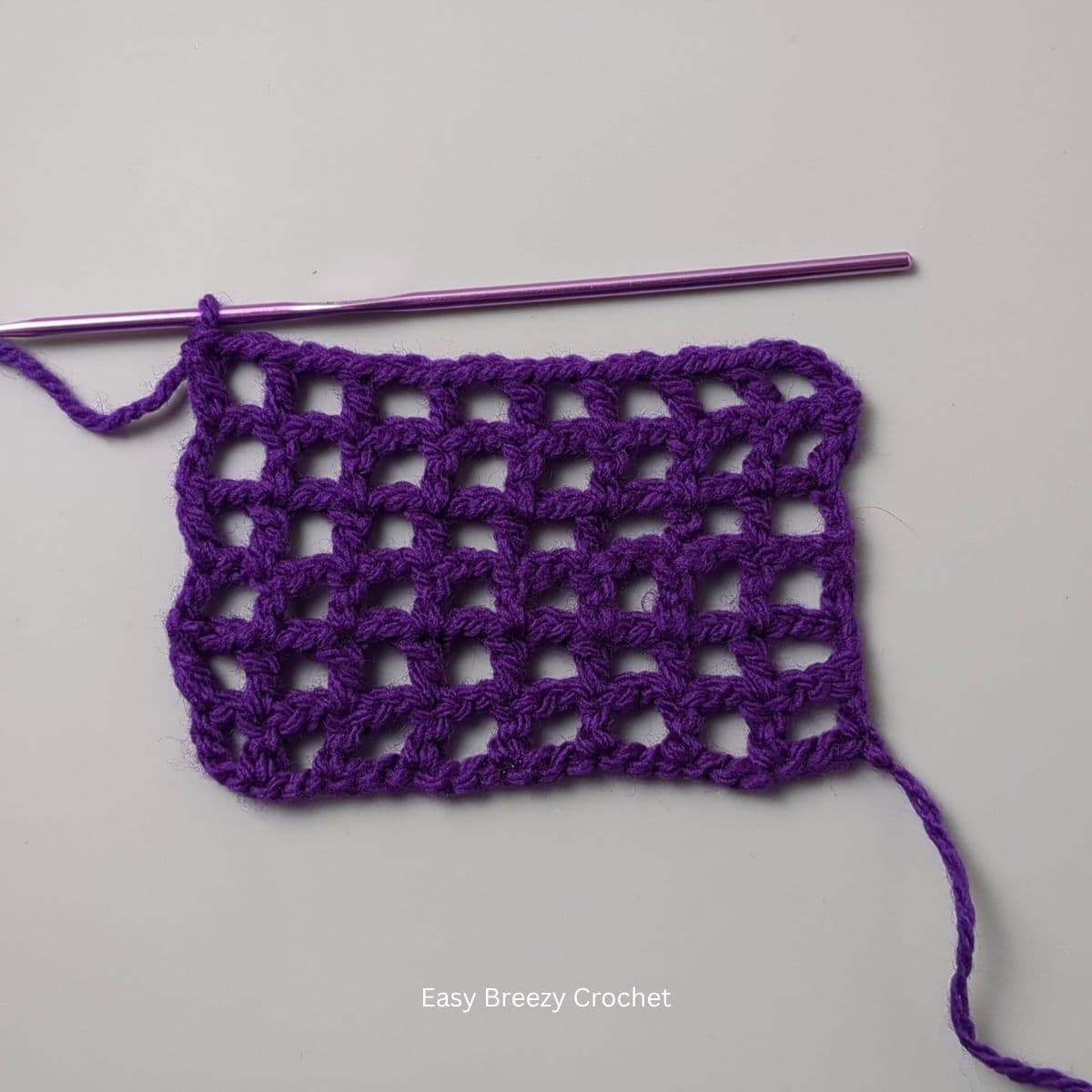 Crochet mesh base.