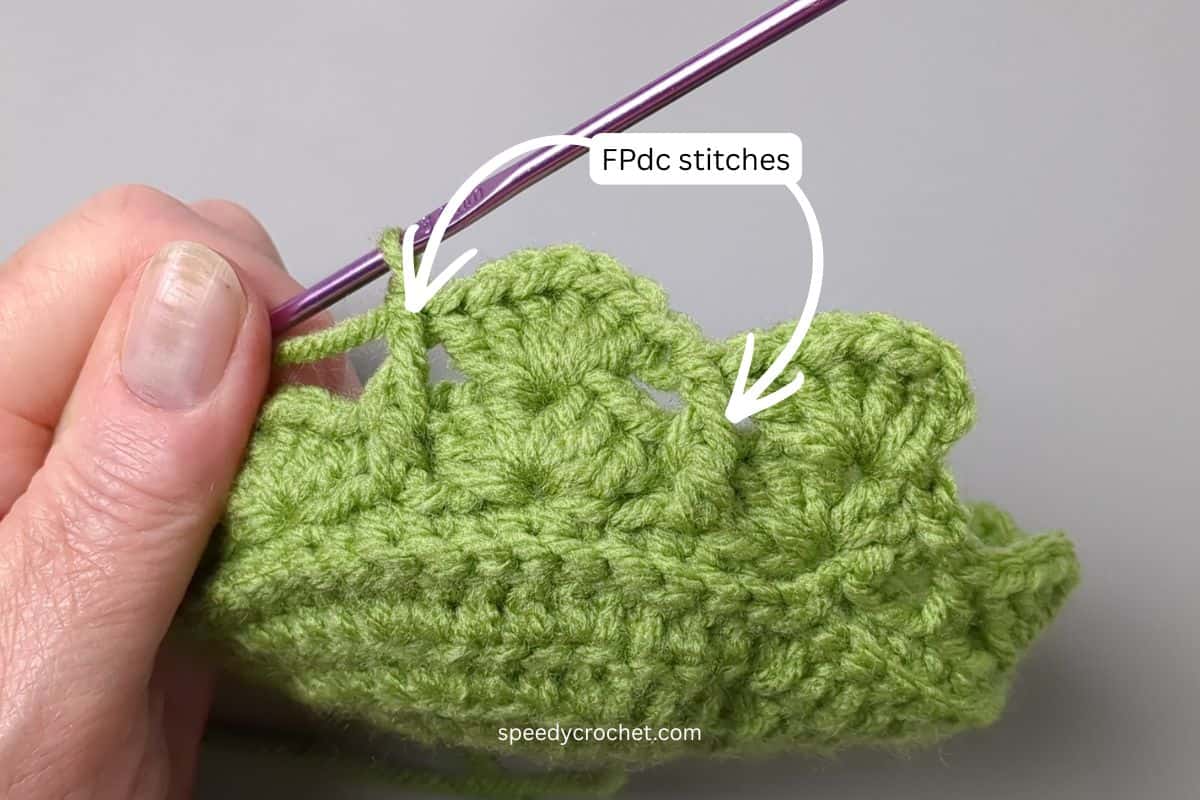 Front post double crochet stitches.