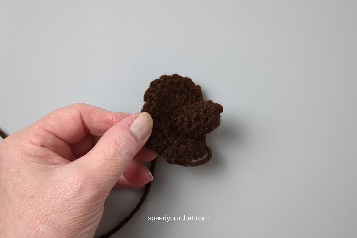 Crochet pumpkin stem.