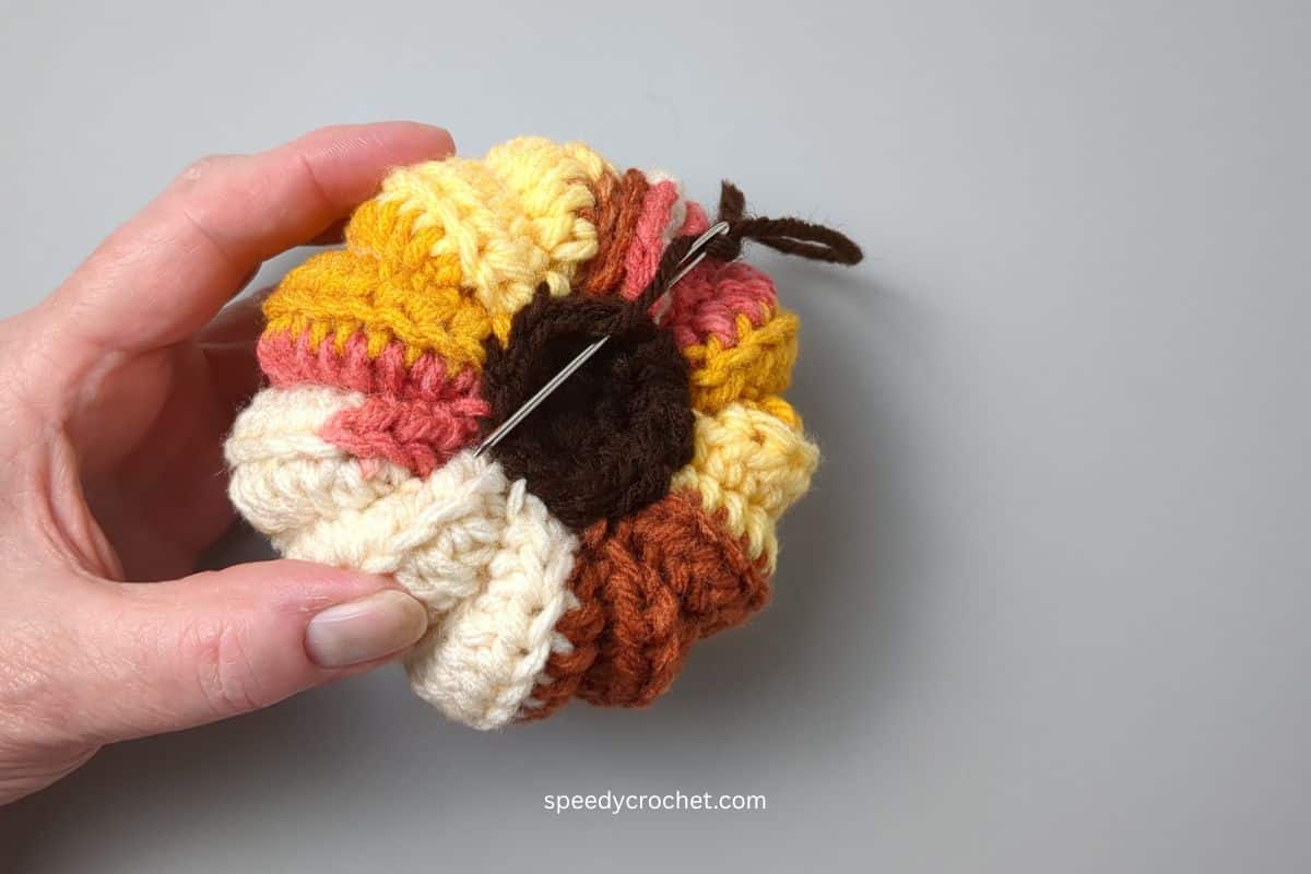 Crochet pumpkin.