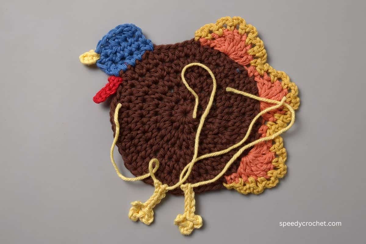 Turkey crochet coaster.

